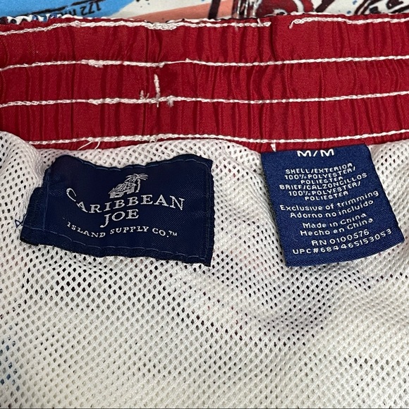 Caribbean Joe Swim Shorts Drawstring Tropical Sz M - Picture 5 of 13